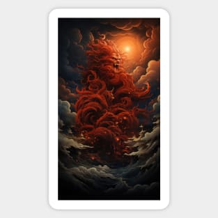 The Red Sun and the Ancient Gods Sticker